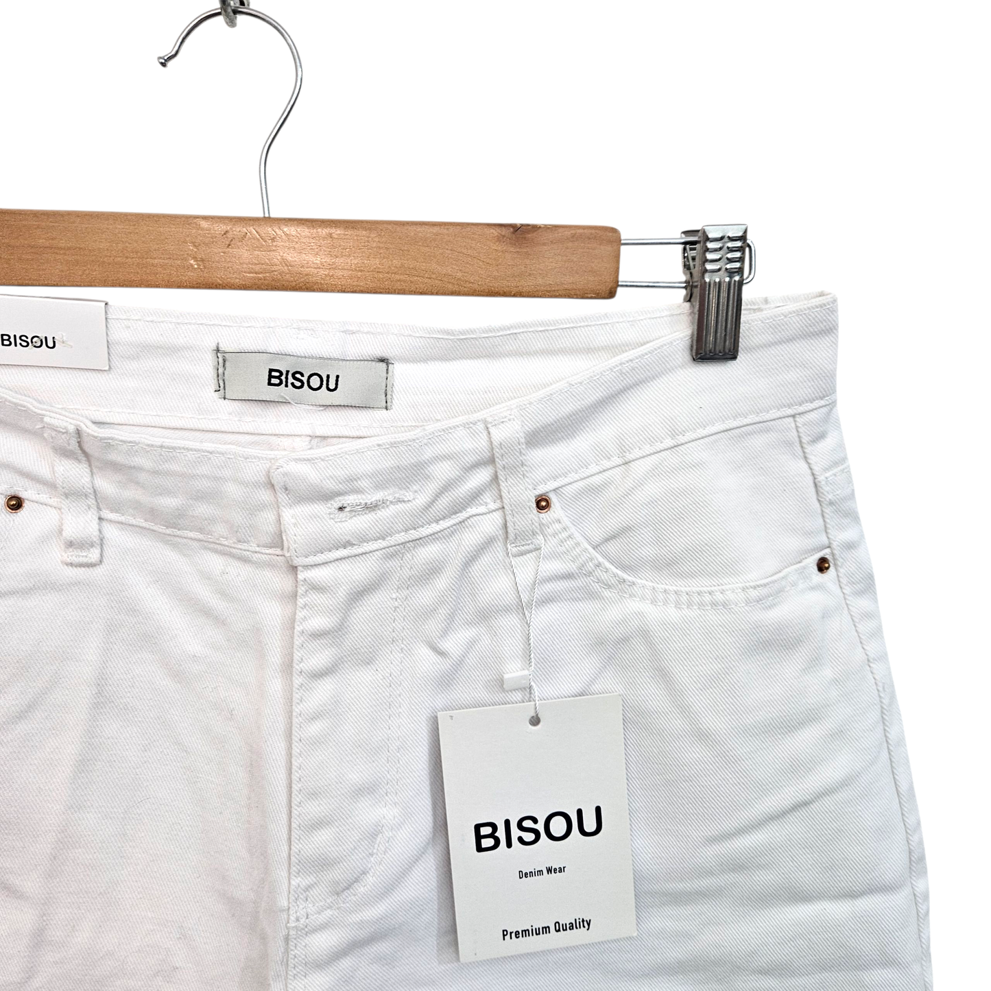 BISOU מכנסיים קצרים חדשים עם תווית לאישה מידה US30 L
