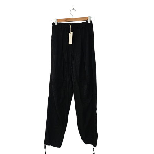 FASHION CLUB מכנסי פשתן דקים חדשים עם תווית לאישה מידה XS/S