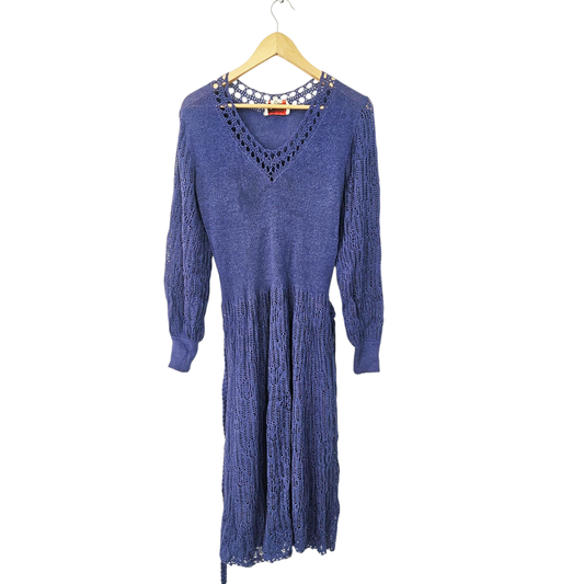 HADAS שמלת סריג וינטג' לאישה מידה L/XL הוכתמה