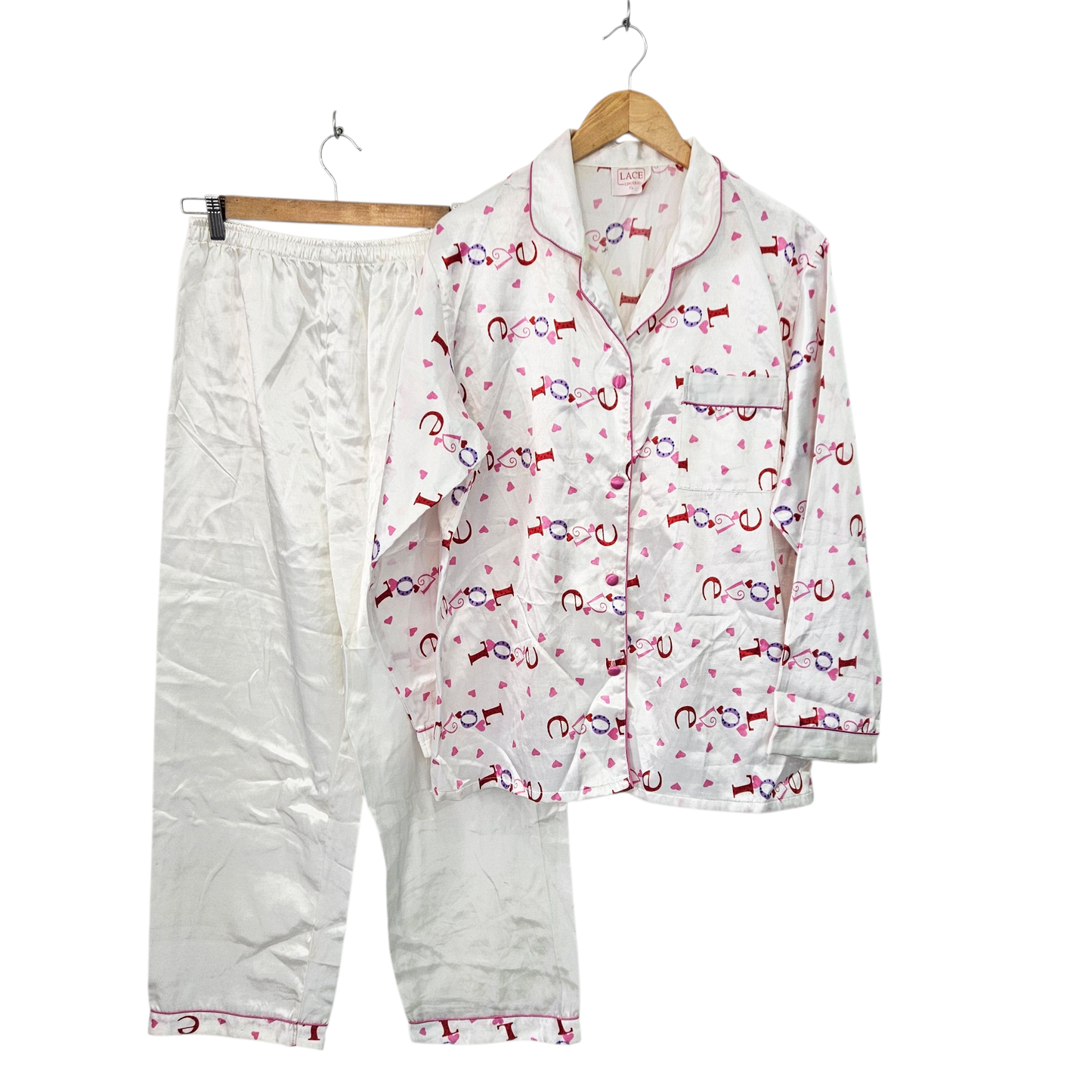 LACE פיג'מת סטן לאישה מידה XL