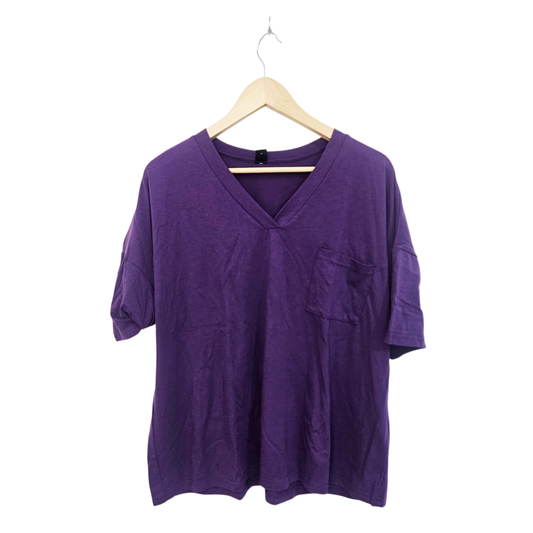 SHEIN חולצה סגולה קצרה לאישה מידה XL