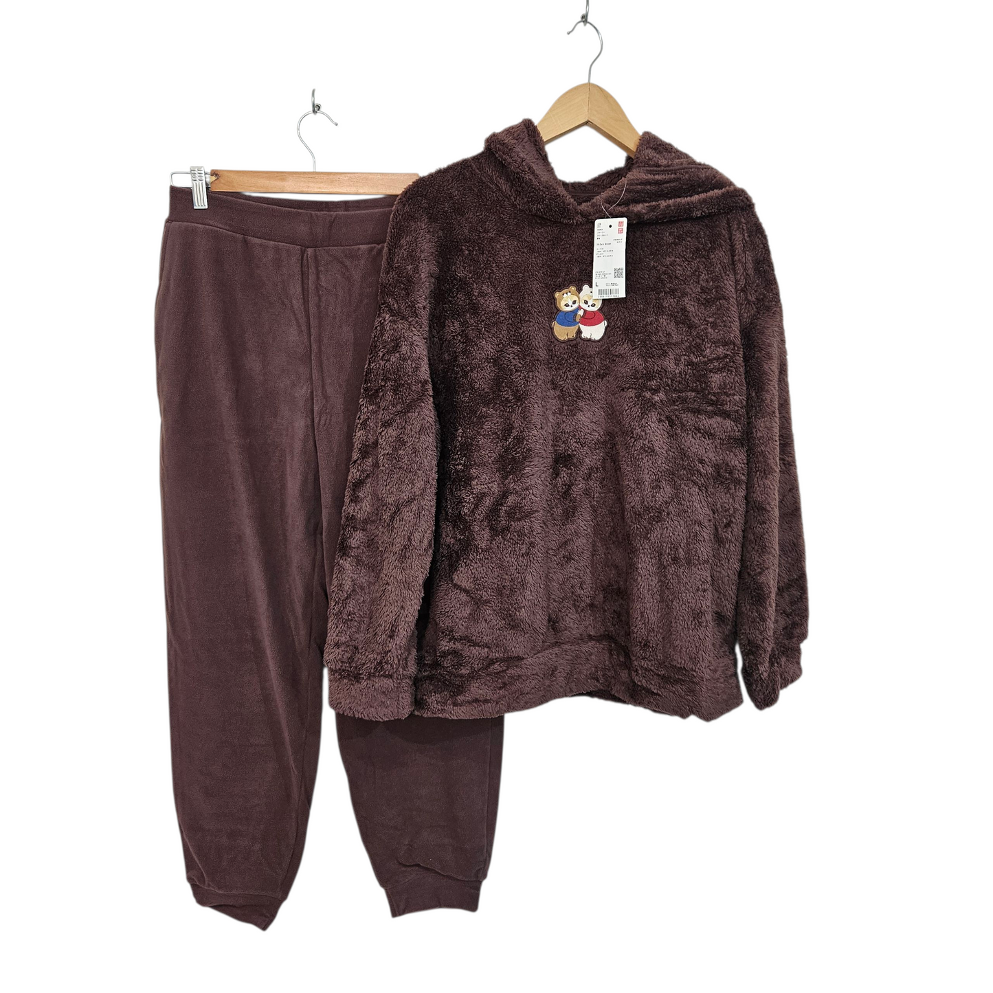 UNIQLO פיג'מה פליז לאישה חדשה עם תווית מידה L