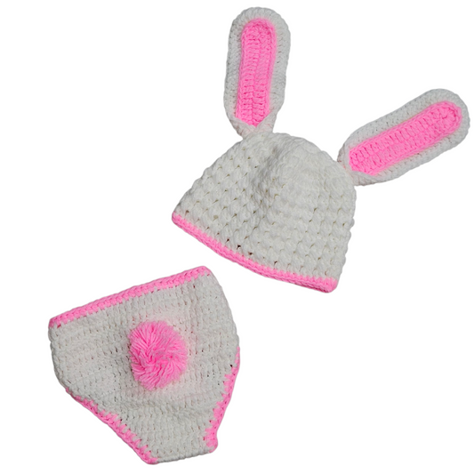 תחפושת ארנב סרוגה תינוקות 3-6 חודשים