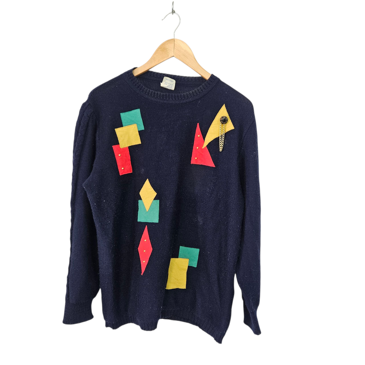 קידמה סריגים - חולצת סריג וינטג' לאישה מידה 44 - מוכתם