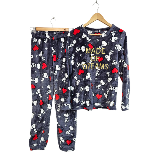 SNOOPY פיג'מה פליז לאישה מידה M