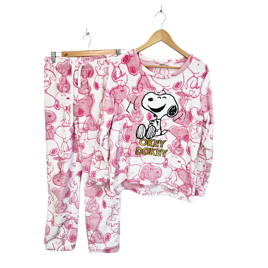 SNOOPY פיג'מה פליז לאישה מידה M