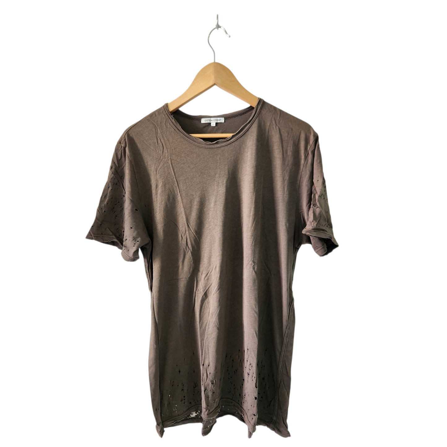 COTTON CITIZEN חולצה קצרה מעוצבת עם קרעים לגבר מידה L