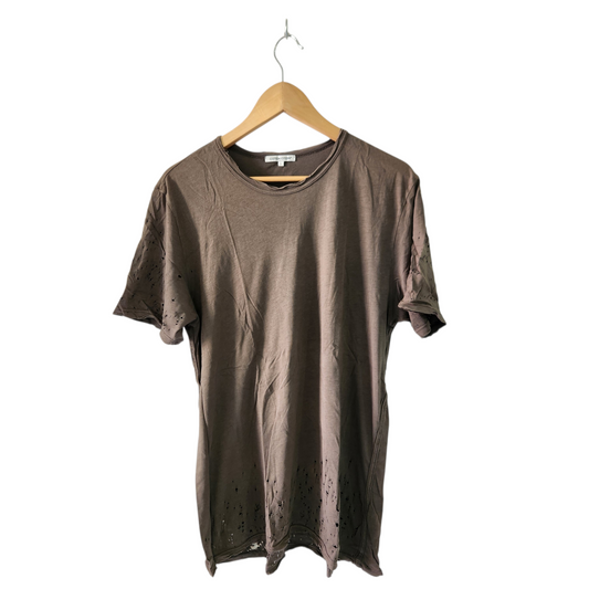 COTTON CITIZEN חולצה קצרה מעוצבת עם קרעים לגבר מידה L