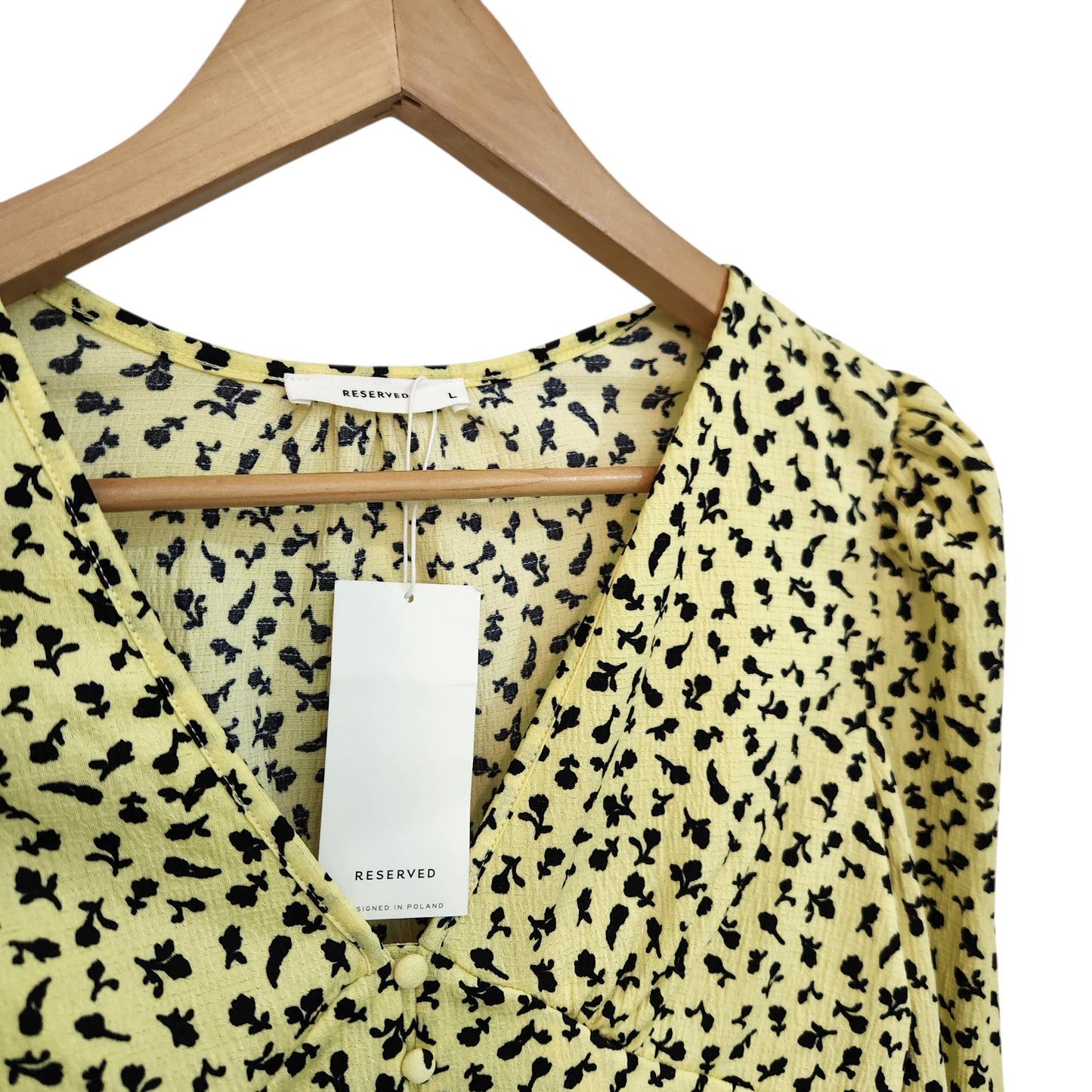 RESERVED חולצה ארוכה דקה חדשה עם תווית לאישה מידה L