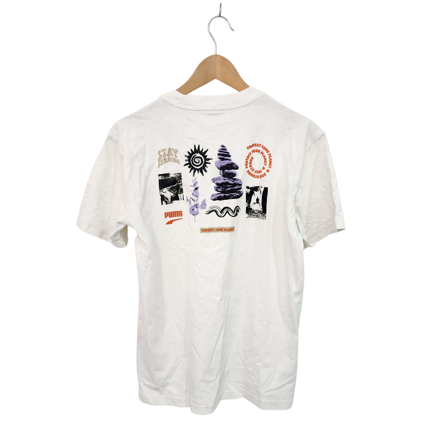 PUMA חולצה קצרה לגבר מידה S - כתם פיצי