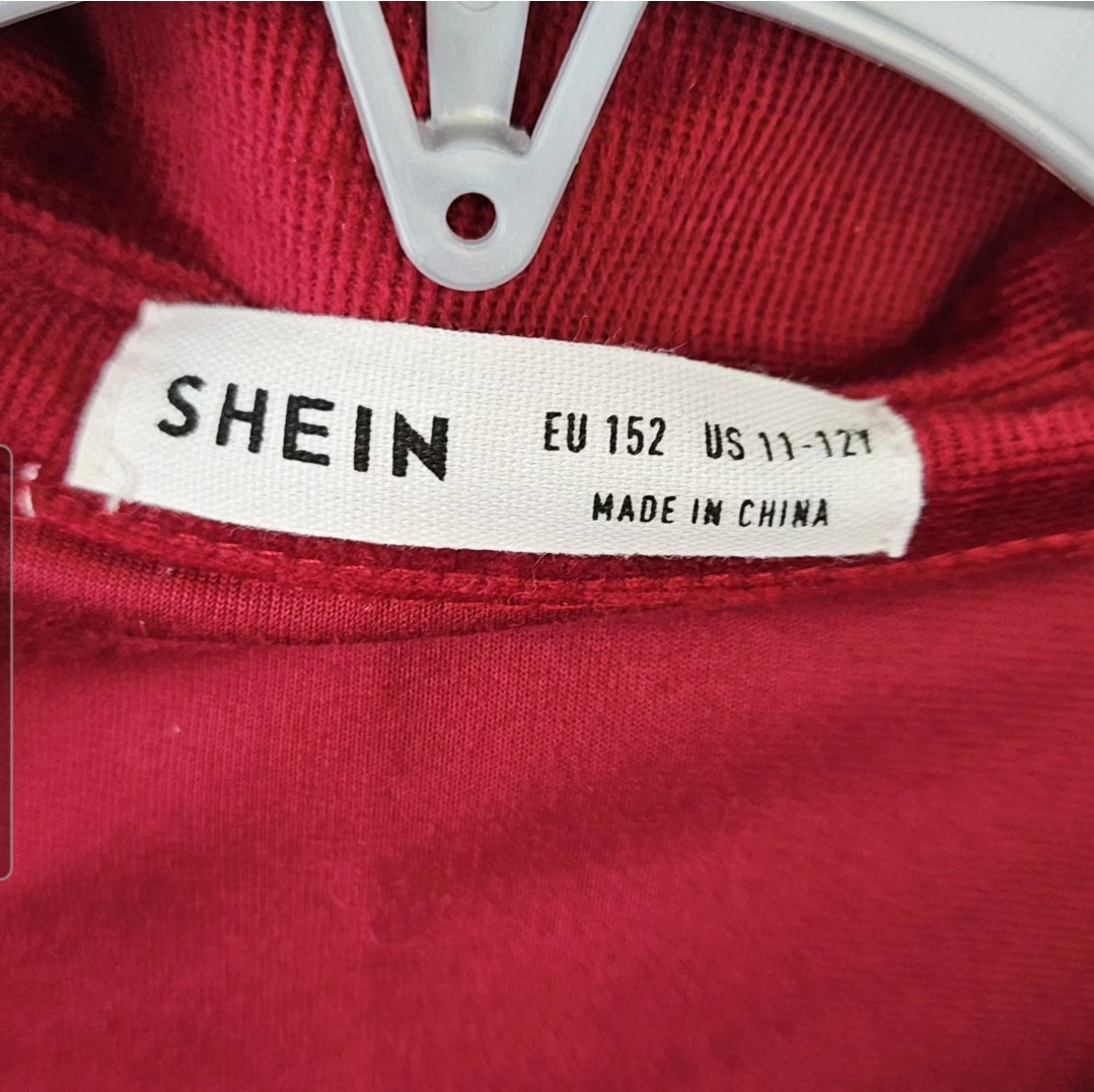 SHEIN שמלת ילדות צבע בורדו גיל 11-12